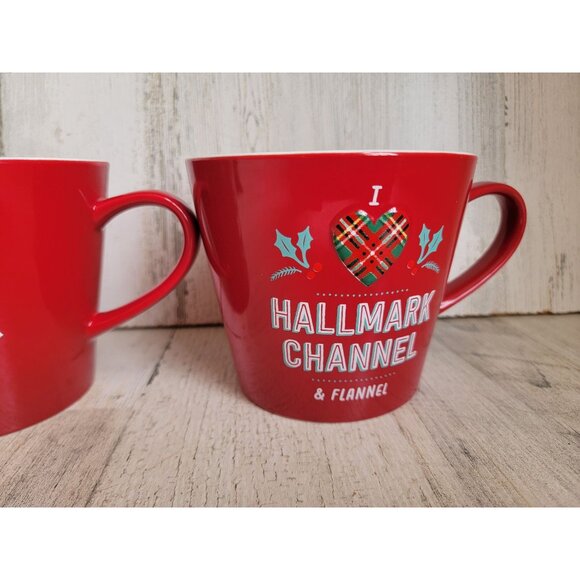 I heart Hallmark channel flannel mug Xmas collectible set kitchen - Picture 3 of 6